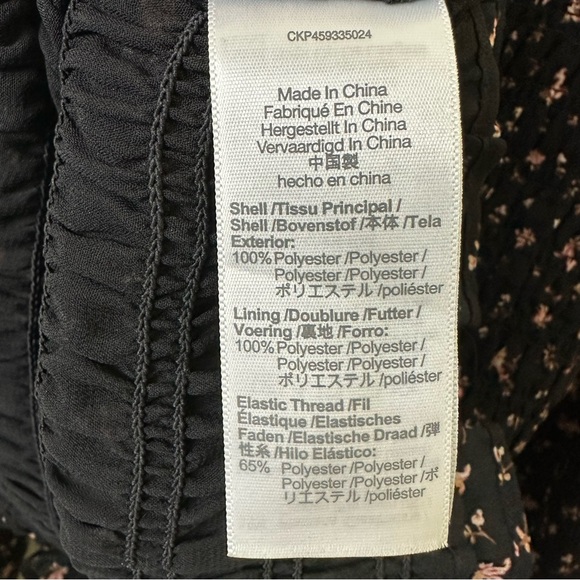 (Re)sourced Georgette Lucie Bubble-Sleeve Smocked Top in Stem Scatter Size Small - Picture 12 of 13